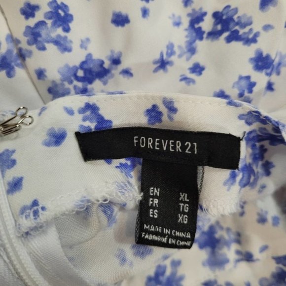 Forever 21 Blue Forget-Me-Not Flower Dress - Size Extra Large - Picture 7 of 8